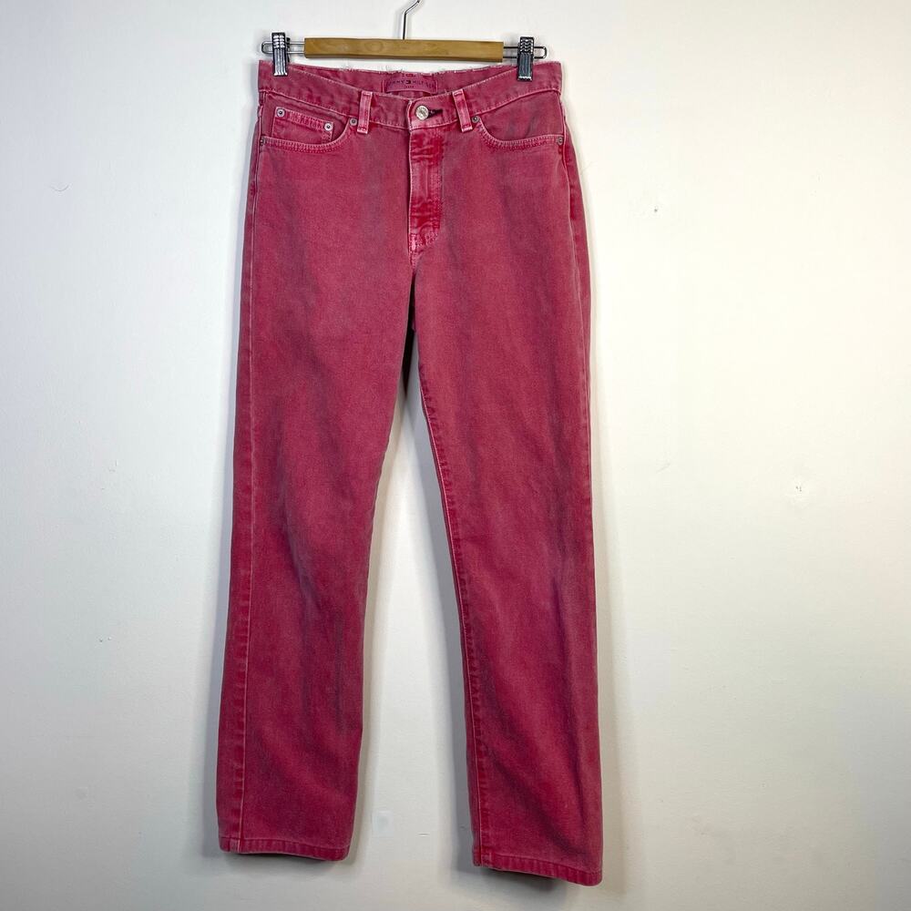 Vintage Y2K Tommy Hilfiger Hipster Straight Leg Jeans Pink Island Punch Womens 4